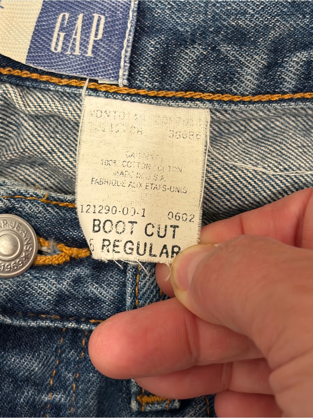Vintage Gap Y2K bootcut 2002 button fly 6 regular frayed hem great condition - Picture 5 of 14